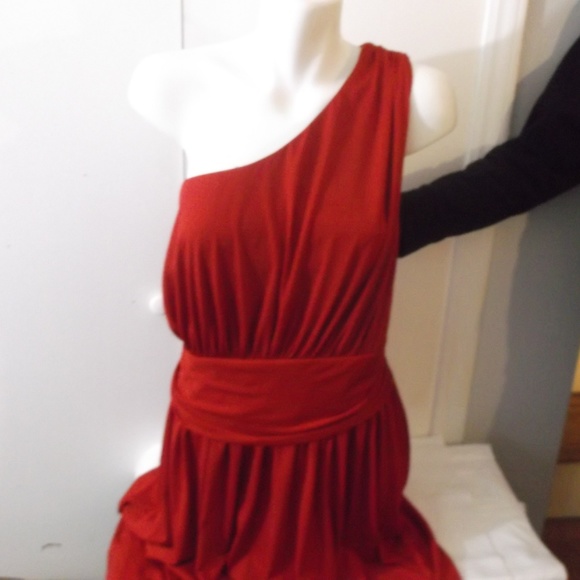 Avenue Dresses & Skirts - Avenue Red One Shoulder Knit Mini Dress 26/28 Xmas